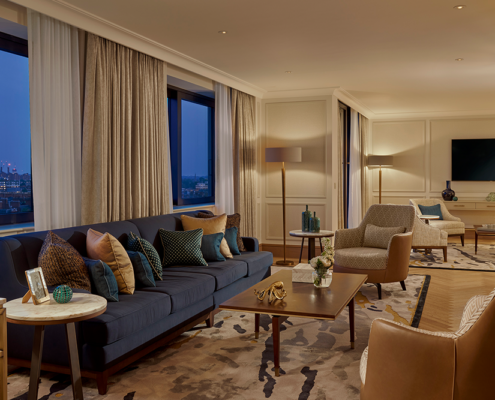 Jumeirah Carlton Tower - Royal Suite Living Room at Evening