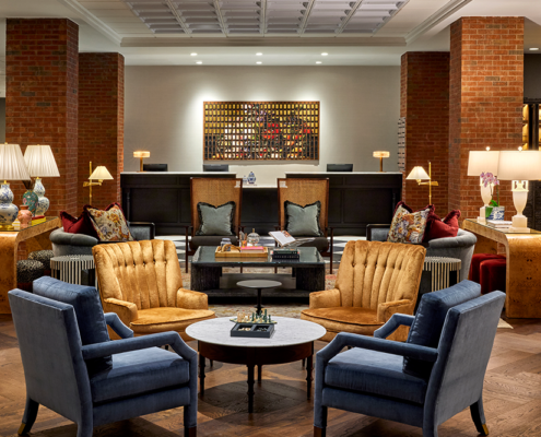 Omni Charlottesville Hotel Lobby Lounge Area Check In Counter