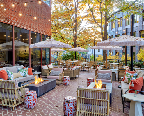 Omni Charlottesville Hotel - Patio Firepits during Fall