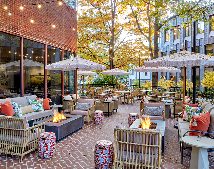 Omni Charlottesville Hotel - Patio Firepits during Fall