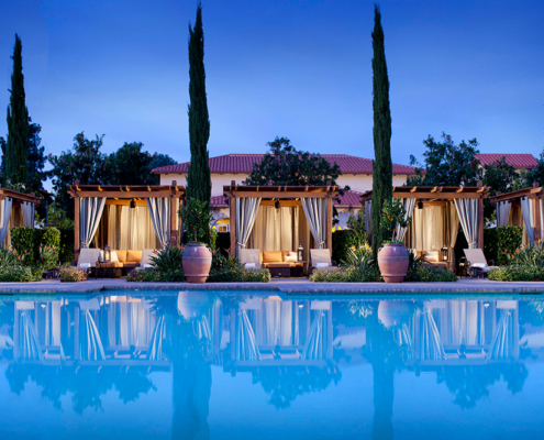 Rancho Bernardo Inn - Spa Pool Cabanas at Dusk