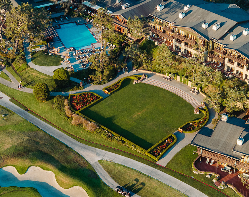 The Lodge at Torrey Pines - Aerial View of Golf Course Pool & Property