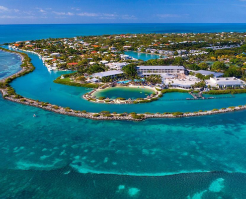 Hawks Cay Resort - Aerial View of Property from Ocean
