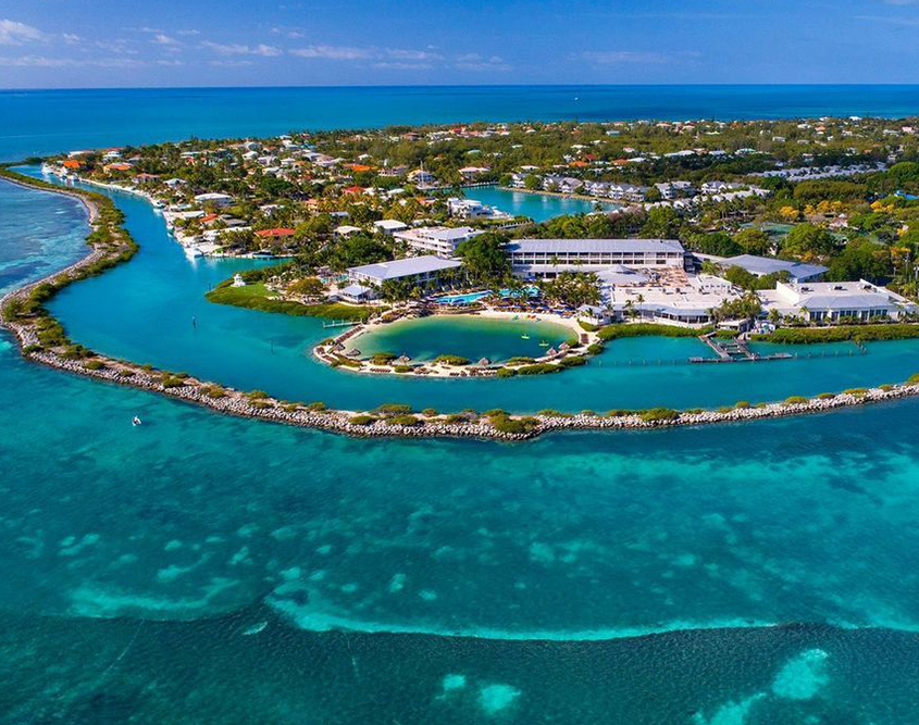 Hawks Cay Resort - Aerial View of Property from Ocean