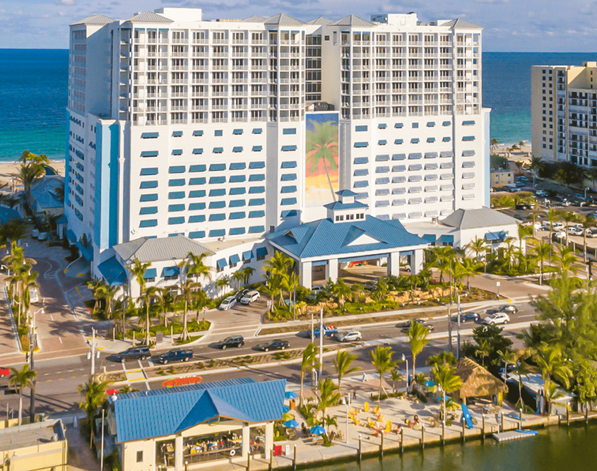 Margaritaville Hollywood Beach Resort - Drone View of Front Exterior
