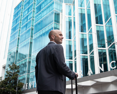 InterContinental San Francisco - Front Entrance with Business Traveler
