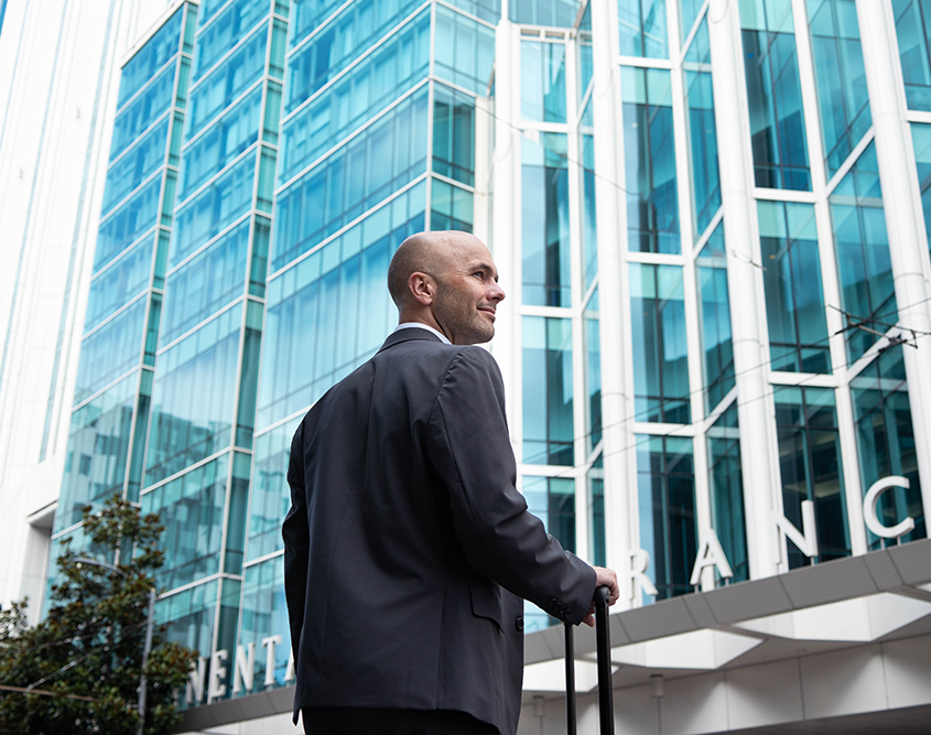 InterContinental San Francisco - Front Entrance with Business Traveler