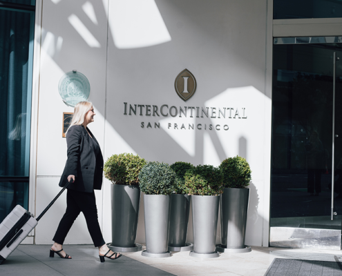 InterContinental San Francisco - Main Entrance with Business Traveler