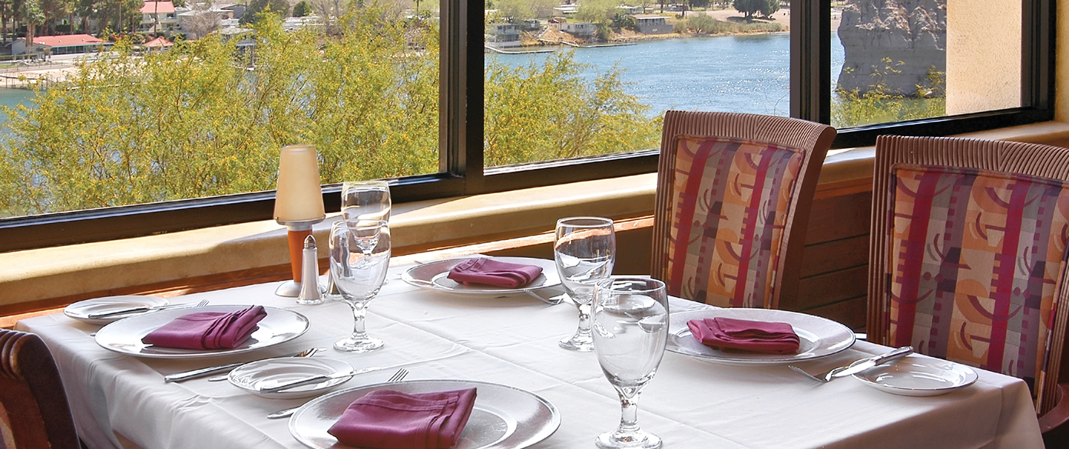 Harrah’s Laughlin Beach Resort & Casino - Range Steakhouse Table with River View