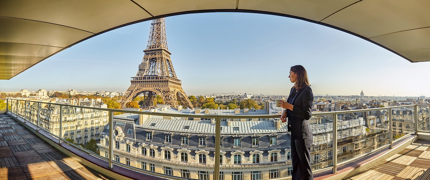 Pullman Paris Tour Eiffel Terrace with view of Eiffel Tower
