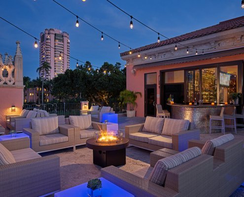 Boca Beach Club Outside Dining with Fireplace