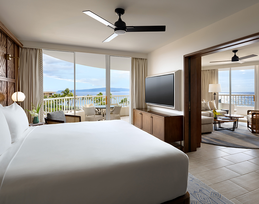 Fairmont Kea Lani, Maui - Bedroom with Patio & Living Room