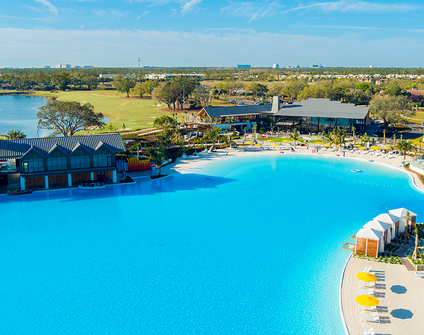 Evermore Orlando Resort - Aerial View of Beach