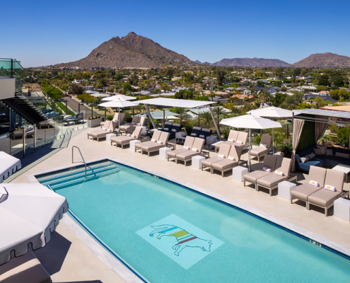 Caesars Republic Scottsdale - Seven Pool with Camelback Mountain