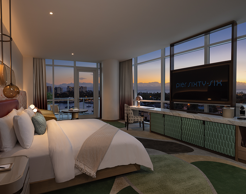 Pier Sixty-Six - Junior Suite Bedroom with Sunset