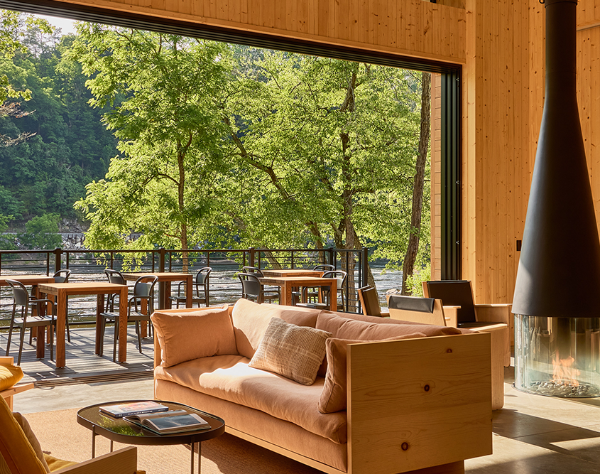 AutoCamp Asheville - Indoor & Open Lounge Area