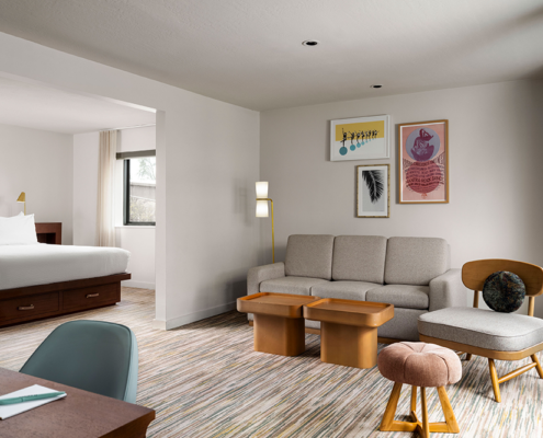 Flamingo Resort & Spa - Pool Side Patio Suite Living Room & Bedroom