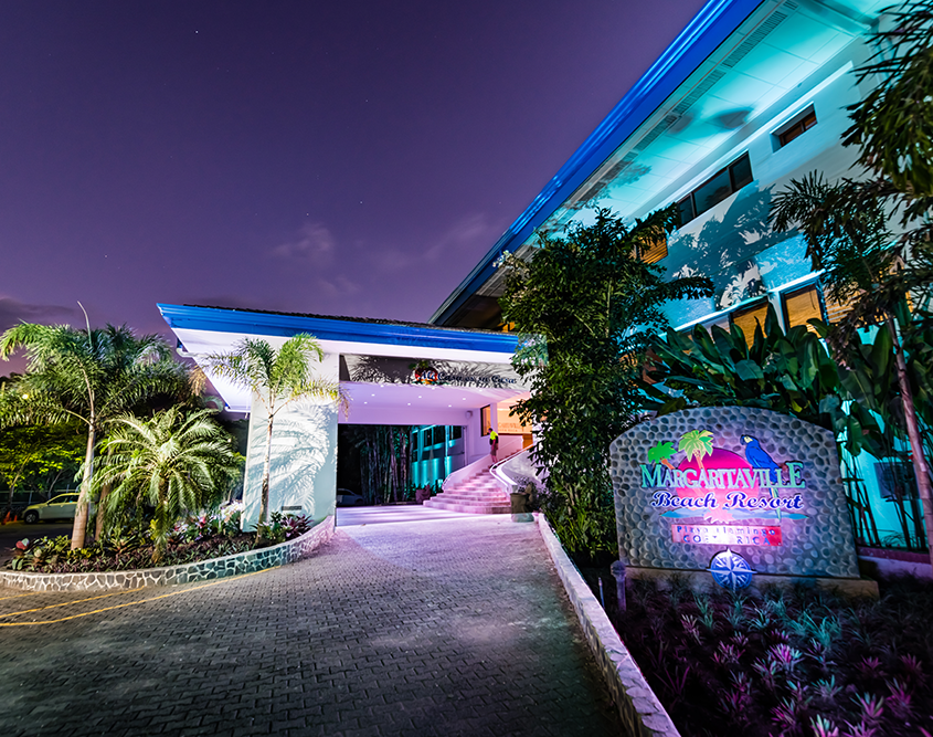 Margaritaville Beach Resort Playa Flamingo Costa Rica - Front Entrance at Night