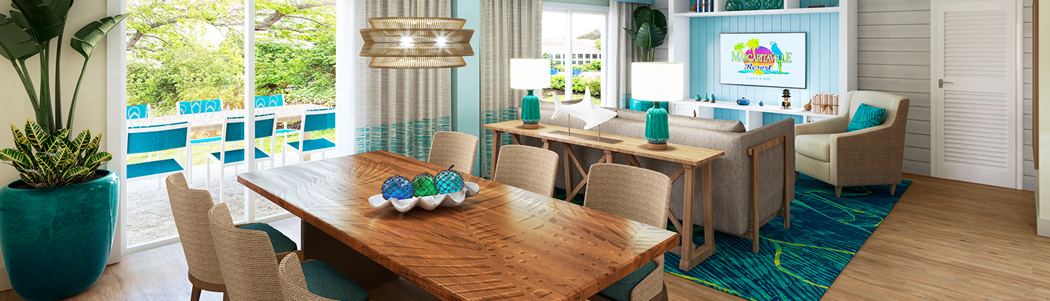 Margaritaville Resort Cape Cod - Presidential Suite Dining & Living Room