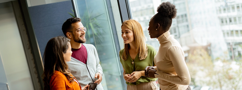 people talking at inclusive event