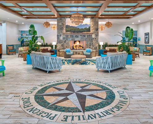 The Lodge at Camp Margaritaville - Lobby & Fireplace