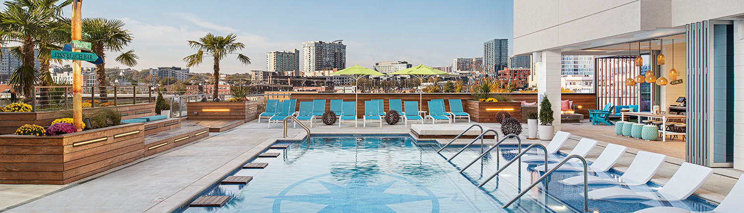 Margaritaville Hotel Nashville poolside view