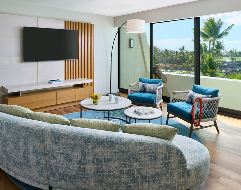 Presidential Suite Living Room at the OUTRIGGER Kona Resort & Spa