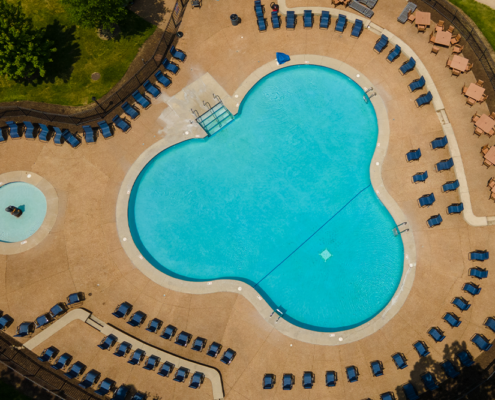 Lake Lawn Resort - Aerial View of Pool