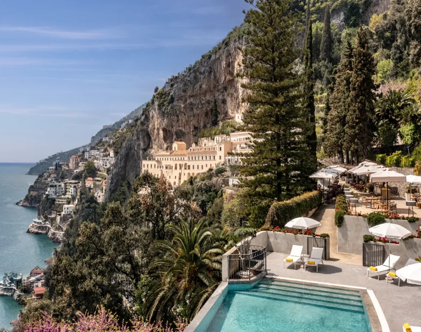 Anantara Convento di Amalfi Grand Hotel - Aerial Shot of Pool at Day