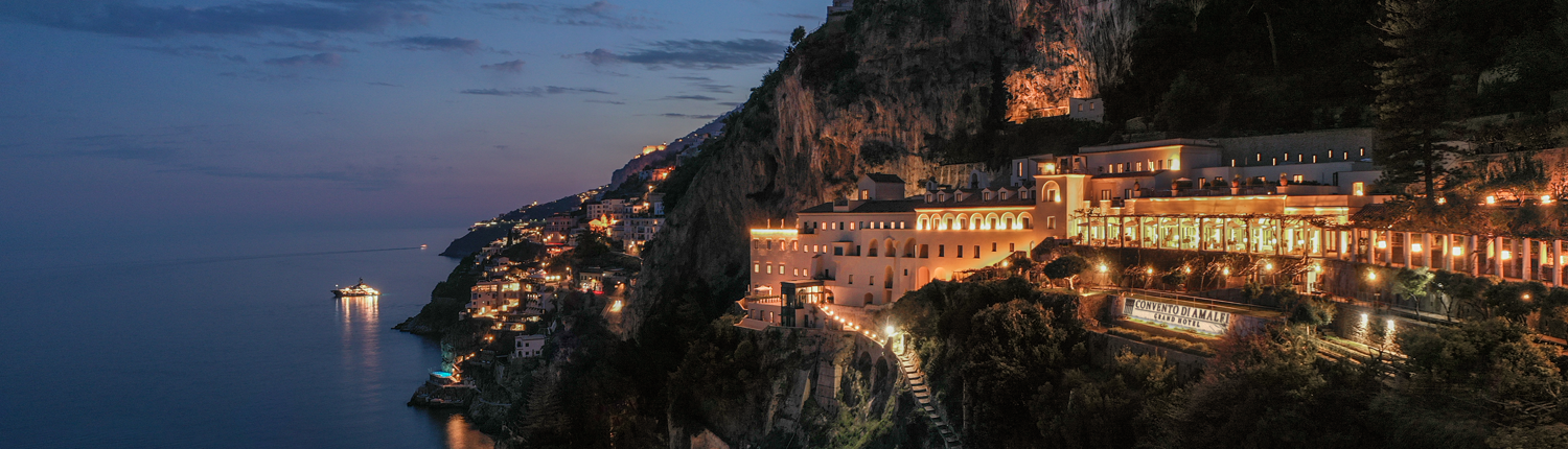 Anantara Convento di Amalfi Grand Hotel - Aerial View of Property at Dusk
