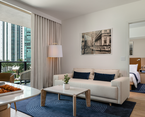 Gale Miami Hotel & Residences - Living Room & Bedroom