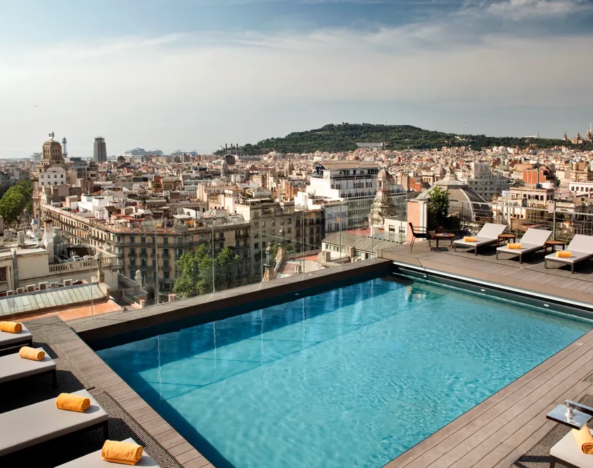 NH Collection Barcelona Gran Hotel Calderón - Aerial View of Rooftop Pool