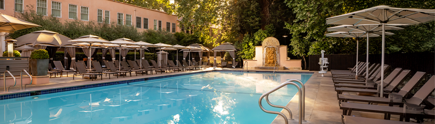 Fairmont Sonoma Mission Inn - Poolside with Chairs & Cabanas
