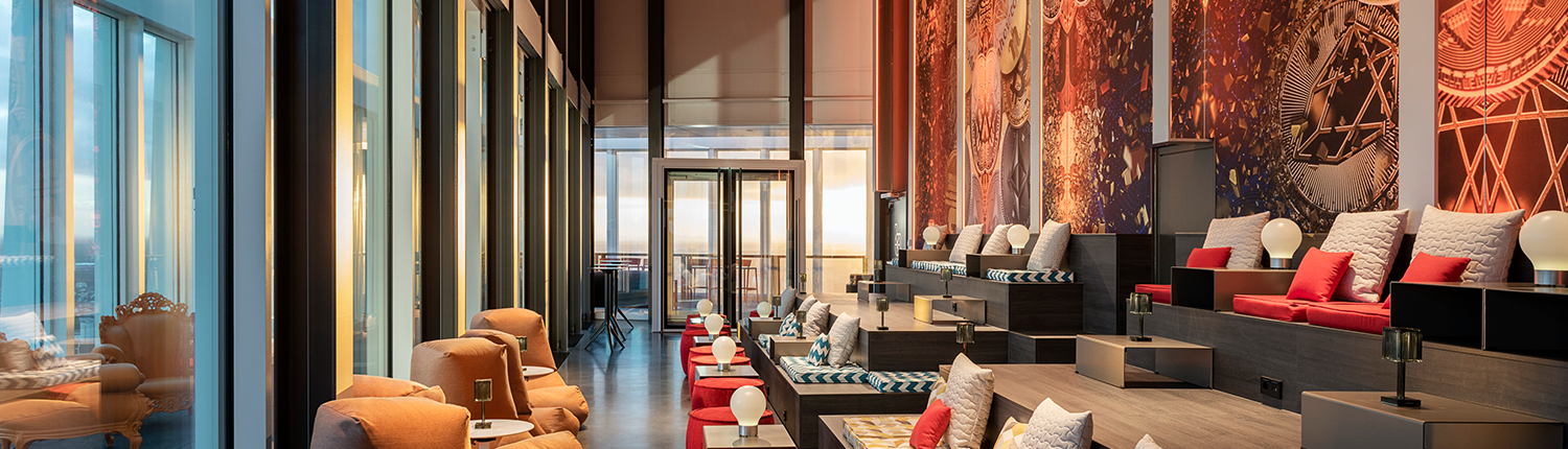 nhow Frankfurt - Sky Bar Lounge with Bitcoin Wall
