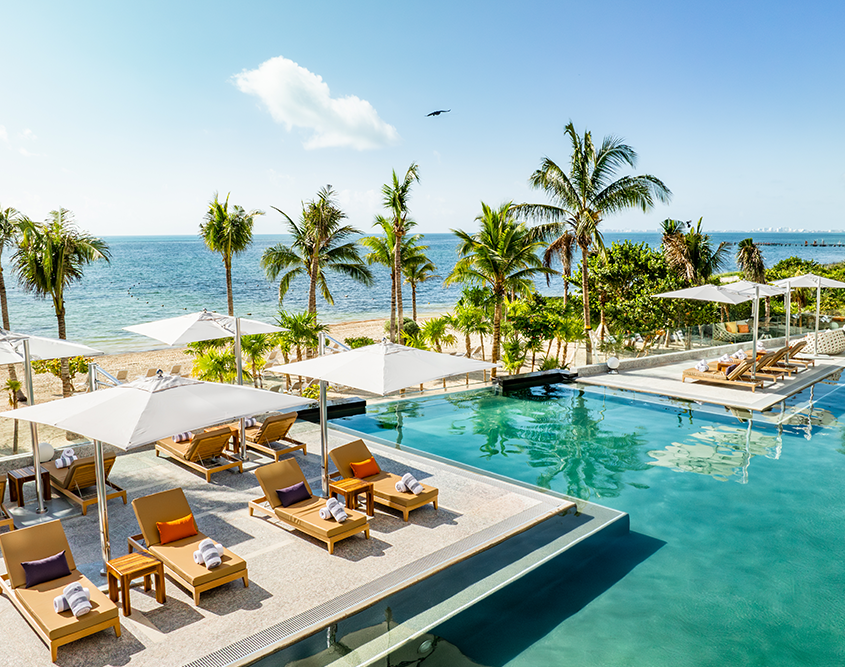 Hotel Mousai Cancun - Aerial of Main Pool