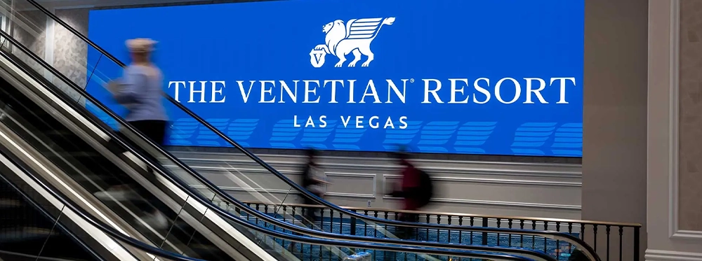 Digital signage throughout The Venetian Convention Center can be customized for your event