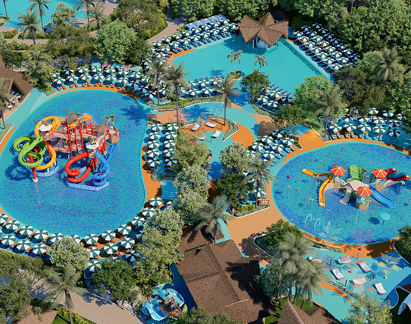Moon Palace The Grand Punta Cana - Aerial of Waterpark