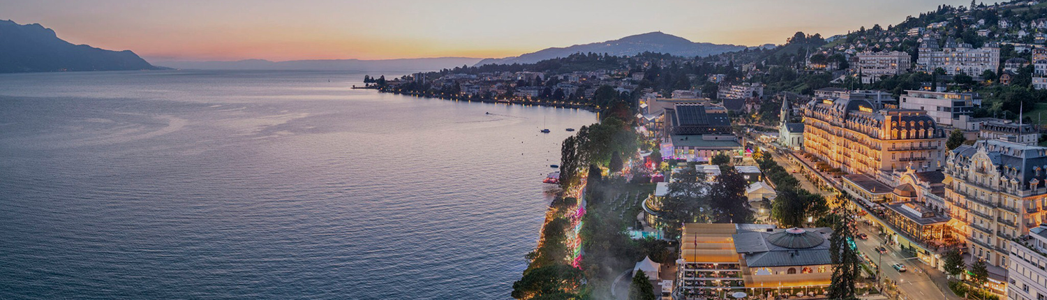 Fairmont Le Montreux Palace - Aerial View of Property from the Side