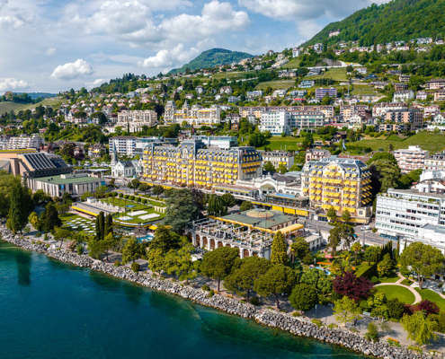 Fairmont Le Montreux Palace - Exterior from Aerial