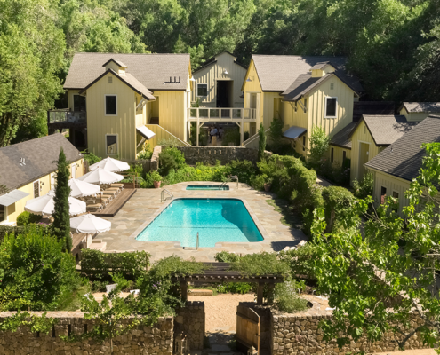 Farmhouse Inn - Aerial View of Exterior & Pool