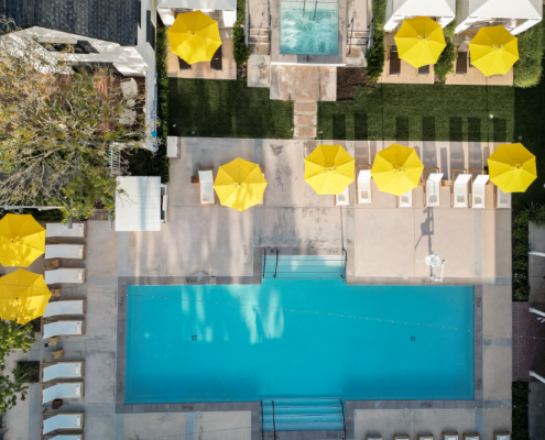 MacArthur Place Hotel & Spa - Aerial View of Pool