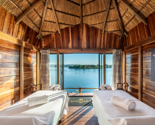 The Royal Livingstone Victoria Falls Zambia Hotel by Anantara - Spa Couples Treatment Room The Royal Livingstone Victoria Falls Zambia Hotel by Anantara - Spa Couples Treatment Room